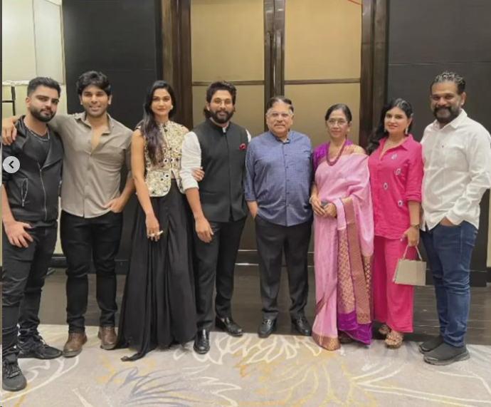Allu Arjun celebrates National Film Award triumph with family and friends