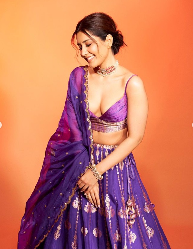 Raashii Khanna exudes grace in Opulent purple lehenga
