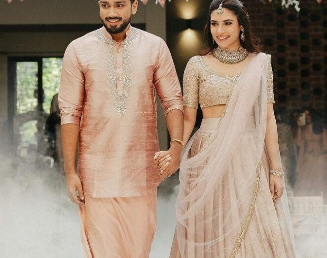 Kalidas Jayaram and Tarini Kalingarayar seal their love in engagement ceremony