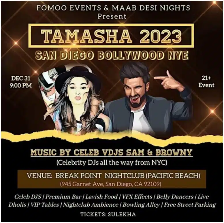 Tamasha 2023 San Diego NYE